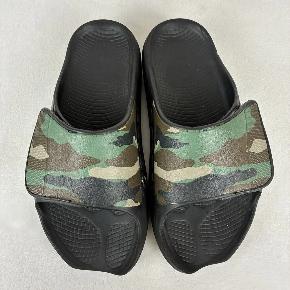 OOFOS OOahh Sport Flex Slide Sandals Men’s 8 /Womens 10 Green Camo Recovery Shoe
